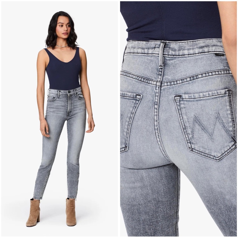 Mother Denim The Swooner Ankle Zip in Static Jeans Size 24 High Rise